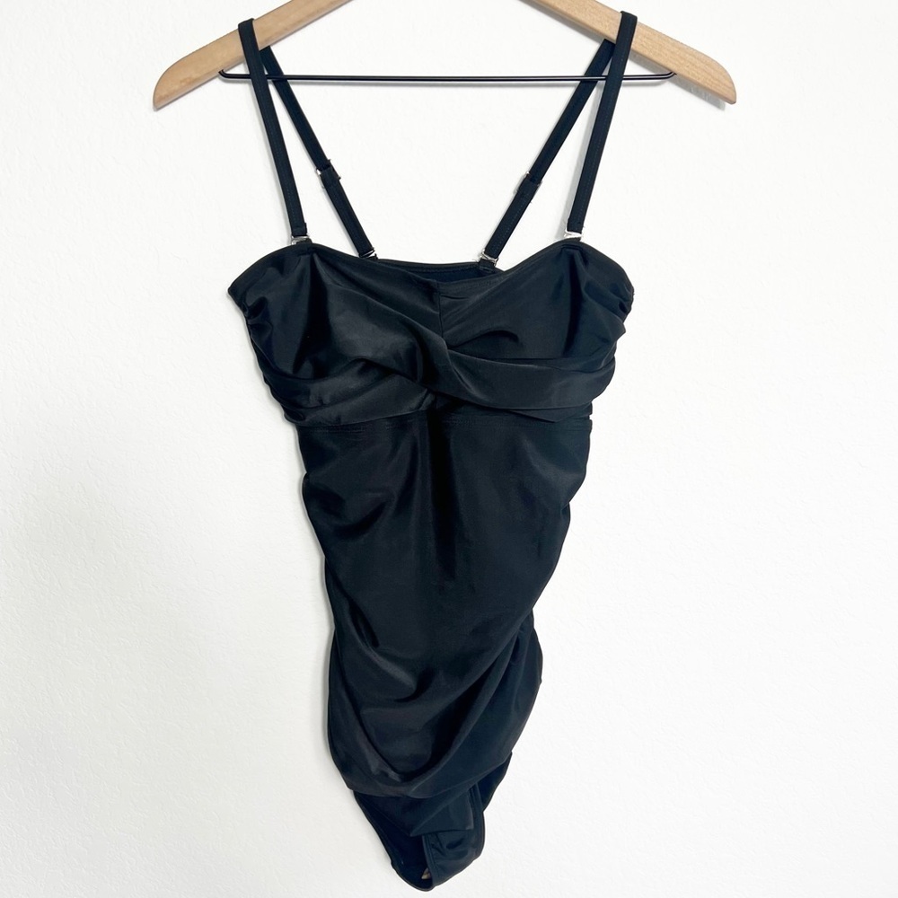 Smismivo Black One Piece Ruched Women’s Swimsuit Size Medium Brand New